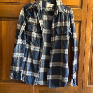 Goodfellow & Co Navy and Beige Plaid Shirt